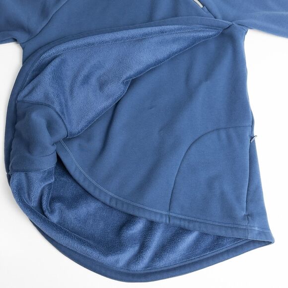 Athleta Cozy Karma ASYM Pullover Womens Medium Enchanted Blue Athleisure 383402 - Picture 5 of 16